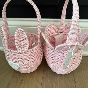 2- mini pink baskets